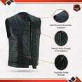thumbnail image 6 of Daniel Smart Men leather vest Cowhide Motorcycle Leather Vest, 6 of 7