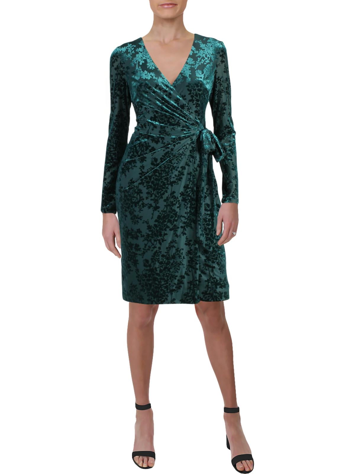 ralph lauren green velvet dress