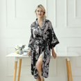 thumbnail image 1 of Kimono Yukata Sleepwear With Belt Satin Silk For, 1 of 5