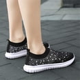 thumbnail image 4 of NexTorq Mesh Shoes, Women's Athletic Shoes, Women Sneakers, Non Slip Shoes, Walking Shoes Women, Women's Mesh Sport Shoes Rhinestone Glitter Slip On Ballroom Sneakers, Black, 5.5, 4 of 5