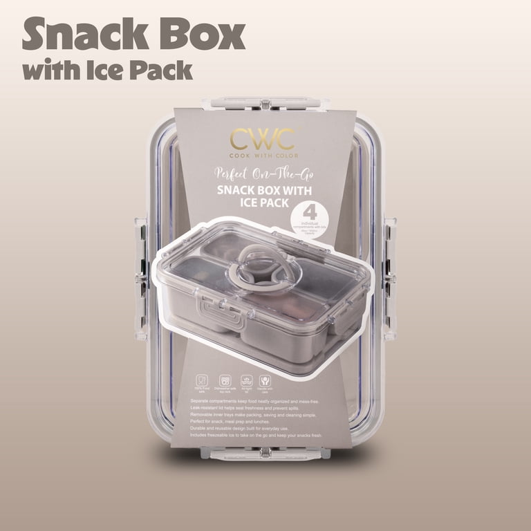 Cook with Color 4-Compartment Snack Box with Removable Ice Pack