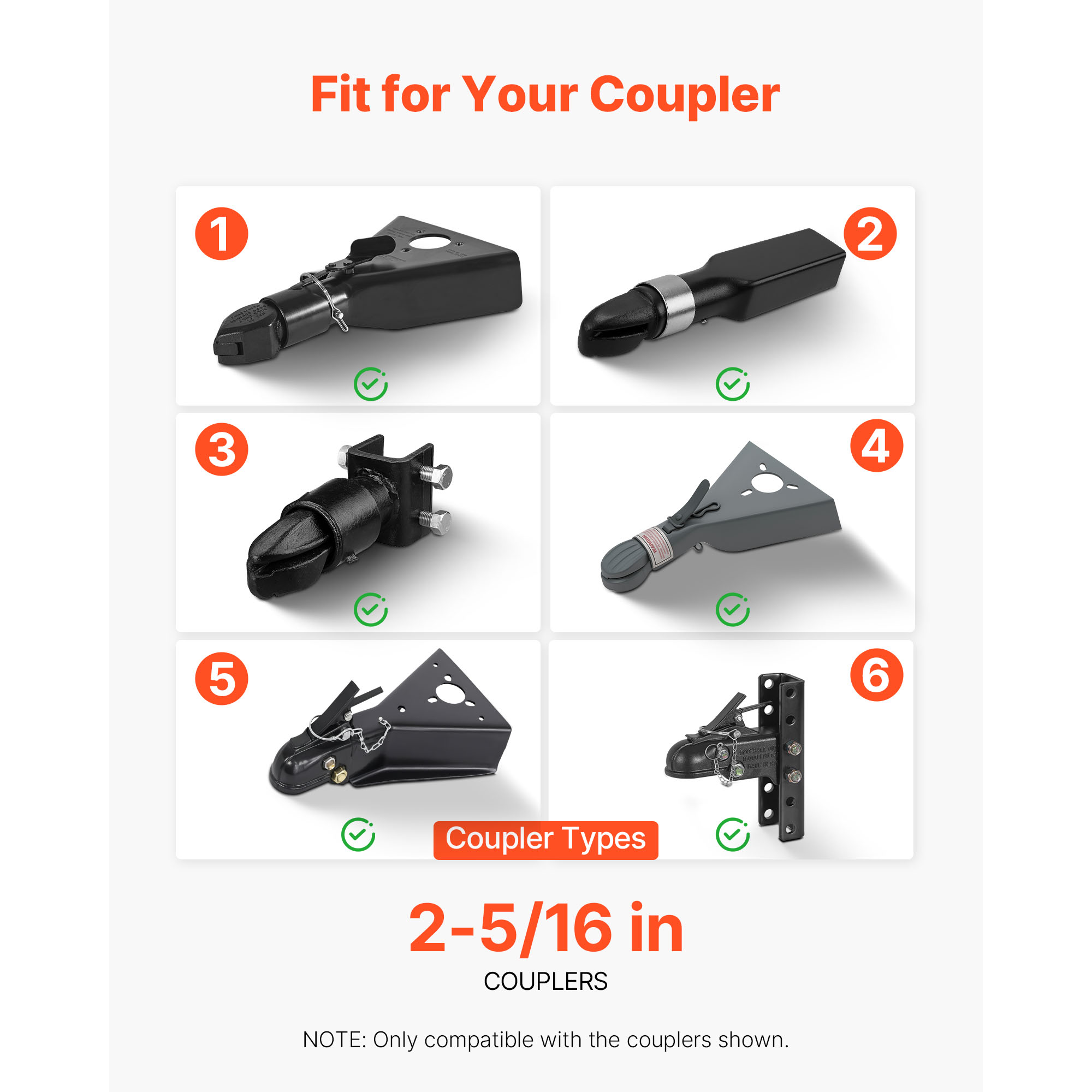 KFFKFF Heavy-Duty Trailer Coupler Lock, Fits 2-5/16-Inch Couplers, Durable Hitch Lock with 3 Keys, Corrosion-Resistant and Anti-Theft Design for RVs, Trailers, and Boats, Black
