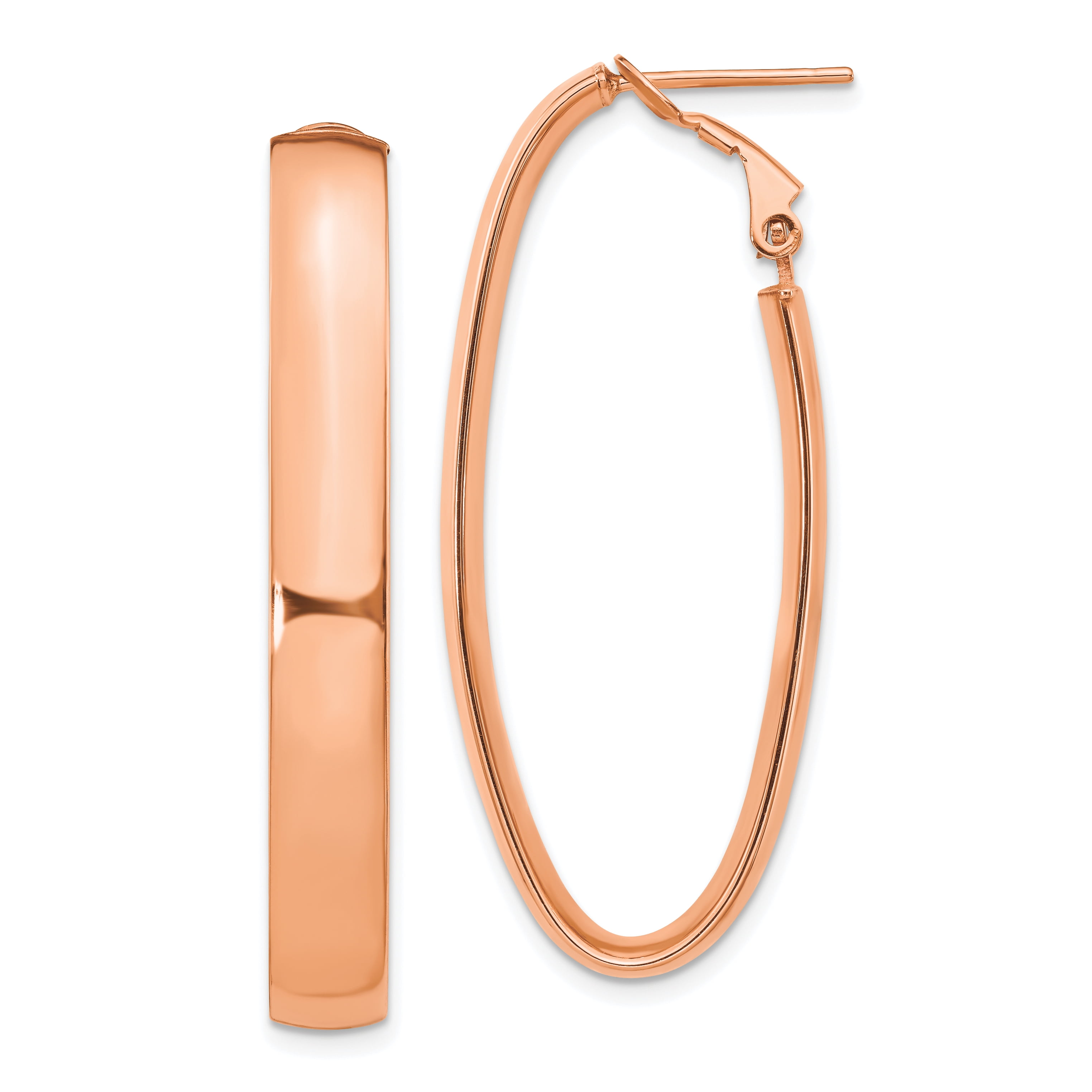 Jewelry by Sweet Pea Leslies 14k Rose Gold 6mm Oval Omega Back Hoop