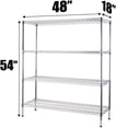 thumbnail image 2 of 18" Deep x 48" Wide x 54" High 4 Tier Commercial Storage Rack Unit | NSF Chrome Wire Shelving Kit, 2 of 5