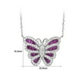 thumbnail image 4 of My Daily Styles Women's 925 Sterling Silver CZ Butterfly Necklace Pendant - Adjustable Cable Link Chain 16"-18" (Red), 4 of 6