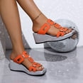 thumbnail image 4 of Xucatan Women's Metallic Wedge Slide Sandals, Peep Toe Slippers with Padded Footbed, Spring Summer Casual Footwear Gift, 4 of 9