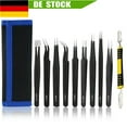 thumbnail image 1 of 10x Pinzetten Set Edelstahl ESD10-17 Spitzpinzette modellbau Gebogen AnatomischW, 1 of 5