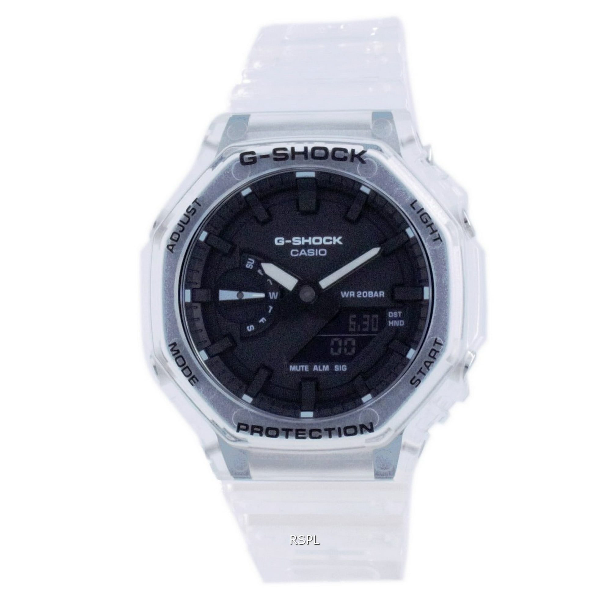 Casio G shock Skeleton Transparent Diver s Analog Digital Quartz Ga 2100ske 7a Ga2100ske 7 200m Men s Watch Walmart