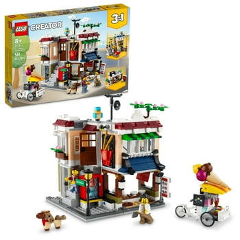 LEGO Creator 3in1 Downtown Noodle Shop House to Bike Shop or Arcade Modular Building Set 31131, Toy Gift for Kids 8 Plus Years Old