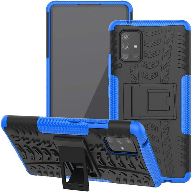 Galaxy A51 5G case,with HD Screen Protector, with Kickstand Hard PC Back Cover Soft TPU Dual Layer Protection Phone Stand Case Cover Samsung Galaxy A51 5G - Blue