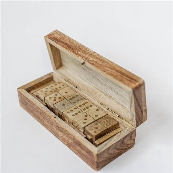 MDR Trading Inc. FP-IMW-034 Wooden Domino Set In A Wooden Box Game