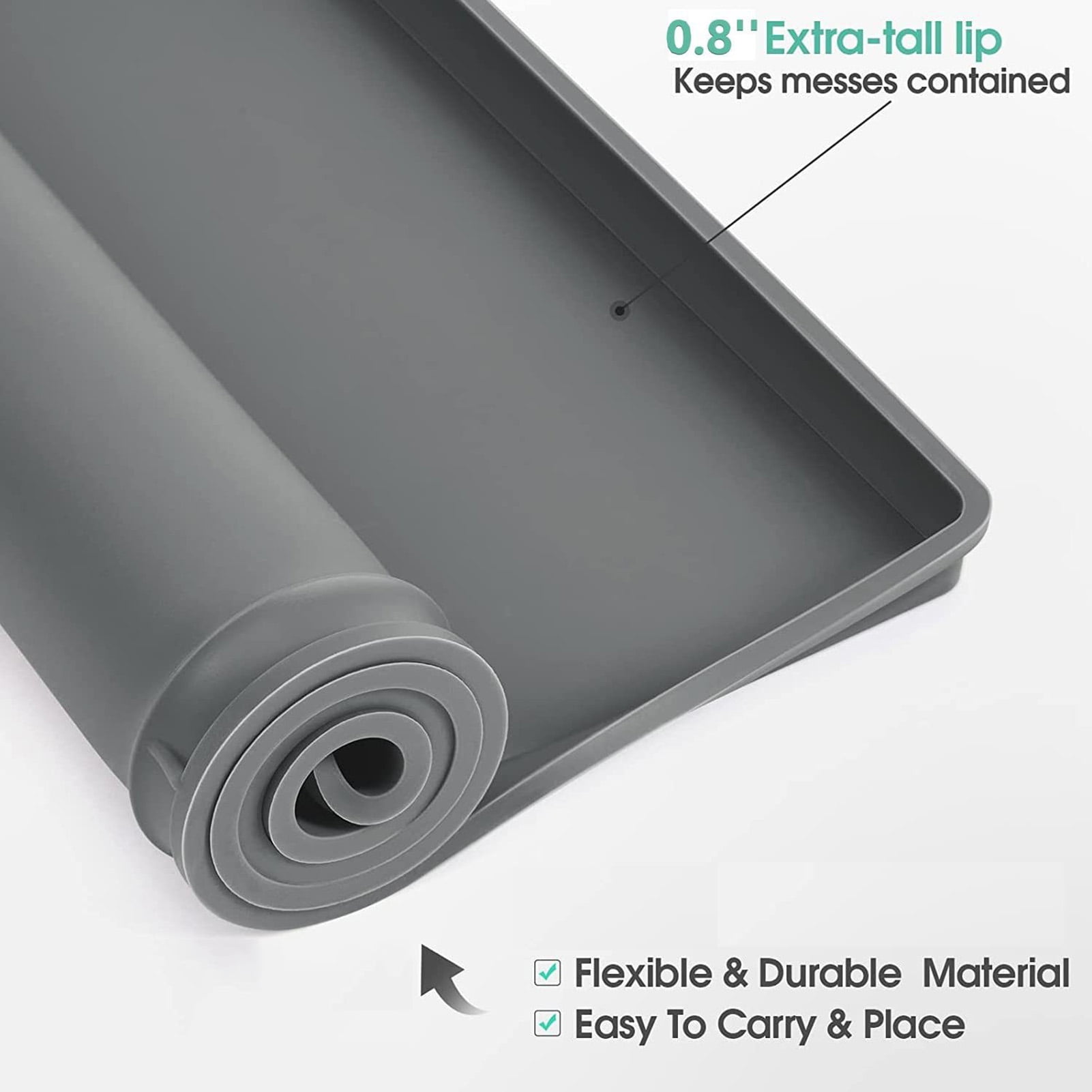 Meoldis Washing Machine & Dryer Top Protector Mat - Non-Slip Silicone Cover with Raised Edges, Washable & Waterproof