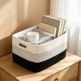 thumbnail image 3 of Woven Cotton Linen Storage Basket, Large Decorative Storage Bin, Multi-Purpose Fabric Basket for Laundry, Toys and Books, Handmade Organizer for Home and Nursery, 3 of 7