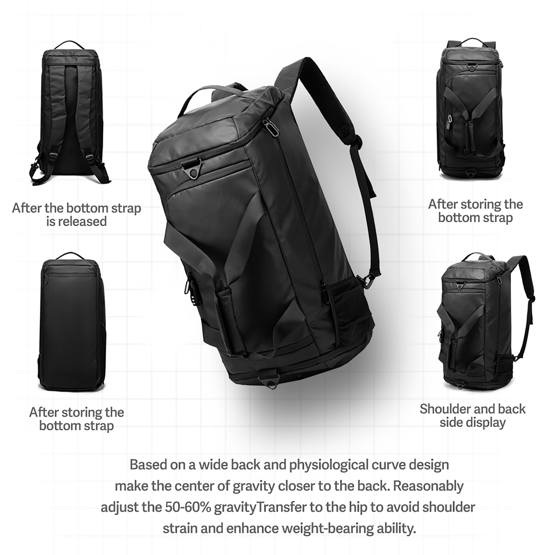 NINGKIN 40L Gym Duffle Bag with Shoe Compartment, Waterproof Travel Sports Bag with Wet Pocket, Laptop Sleeve and Water Bottle Holder