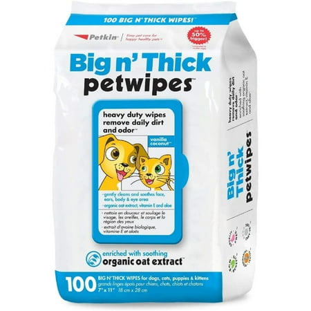 UPC: 0036239055283 | Petkin Big N Thick Petwipes 100 ct