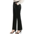 thumbnail image 4 of Allegra K Women's High Waist Velvet Bell Bottom Pants with Pockets, 4 of 6