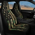 thumbnail image 4 of Binienty American Flag Camo Car Seat Covers Front Seats Breathable Thin Auto Seat Covers Waterproof Material Airbag Friendly Vehicle Bucket Cushions Universal for Cars SUV Truck Van, 4 of 8