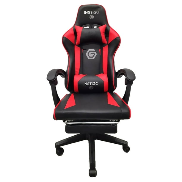 Silla Gamer Ergonómica IG642 Reclinable hasta 135° Soporta hasta 120 kg con reposapies y Cojines para Soporte de Cuello y Lumbar Silla de Oficina y Escritorio Ejecutiva
