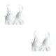 thumbnail image 3 of Minnieouse Sujetador de mujer Push Up Sujetador deportivo Conjunto Sexy Sujetador activo sin costuras Mujeres Fitness Crop Blanco 2Conjunto, 3 of 6