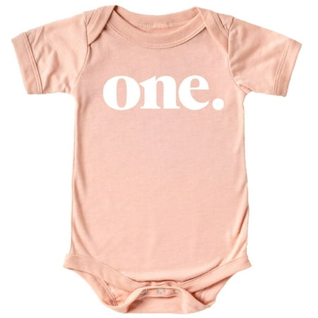 

Bold One 1st Birthday Bodysuit for First Birthday Outfit White on Peach Bodysuit 24 Months