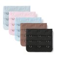 thumbnail image 1 of 3 Rows Hook and Eye Tape Bra Strap Extender Cyan Black Rose Pink 5 Pcs for Lady, 1 of 5