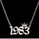 thumbnail image 4 of Collares de acero inoxidable con números, Tiaras DE CORONA DE año 1980, 2008, 2009, 2013, Gargantilla, bisutería, Collar de nacimiento para Mujer, regalo de Navidad, 4 of 4