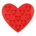 thumbnail image 1 of BRIGHTFUFU Molde de silicona BESTOMZ con 10 cavidades en forma de corazón para hacer cubitos de hielo (rojo), 1 of 7
