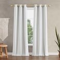 thumbnail image 1 of Jessica Simpson Faye Geometric Grommet Window Curtains with Tiebacks, Silver, 38" x 84", 1 of 6