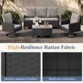thumbnail image 6 of ELPOSUN Outdoor Patio Furniture Set, 5 Pieces All-Weather Wicker Rattan Outdoor Patio Conversation Set with Swivel Chairs and ottomans, for Garden,Poolside,Backyard, Black&Gray, 6 of 9
