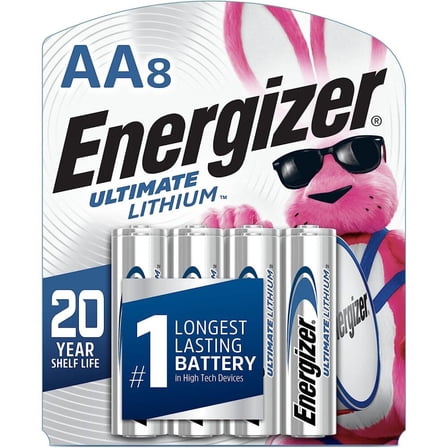 Energizer Ultimate Lithium AA Batteries (8 Pack), Double A Batteries