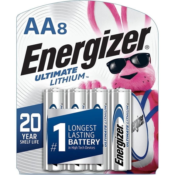 Energizer Ultimate Lithium AA Batteries (8 Pack), Double A Batteries