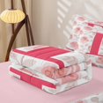 thumbnail image 5 of Catabedysis Cute Flowers Monogrammed Print Zipper Twin Comforter Sets with Fitted Sheet and 2 Pillowcases,Initial Letter D Zipper Bedding Set For Girls,Pink Reversible,4 Pieces, 5 of 7