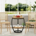 thumbnail image 5 of Condemo Round End Table with Storage Shelf, 2-Tier Industrial Side Table for Living Room or Bedroom, Light Brown & Black, 5 of 7
