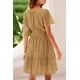 thumbnail image 2 of Vestido PRETTYGARDEN 2025 Verano Cuello en V Encaje Caqui M, 2 of 8