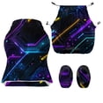 thumbnail image 4 of Whosucclay Sci-fi Line Print Office Computer Game Chair Slipcovers with Armrest Covers Stretchy Polyester Spandex Covers for Reclining Racing Gaming Gaming Chairs (No Chair), 4 of 8