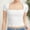 White, variant on Women's short Sleeve Short Sleeve Tops Square Neck T Shirts Fitted Basic Tee