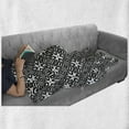 thumbnail image 6 of Black and White Soft Flannel Fleece Blanket, Abstract Checkered Pattern Design with Monochrome Floral Details Vintage, Cozy Plush for Indoor and Outdoor Use, 50" x 60", Black White, by Ambesonne, 6 of 6
