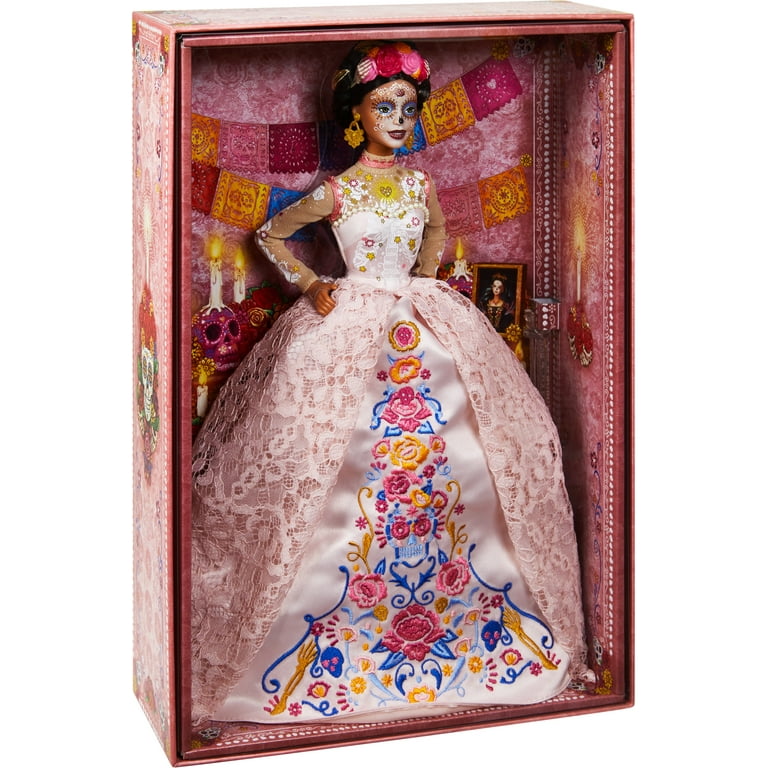 Controle naast Commissie Barbie Signature Dia De Muertos 2020 Doll (12-in Brunette) in Dress and  Flower Crown - Walmart.com
