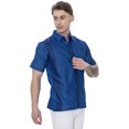 thumbnail image 5 of LA LEELA Men's Hawaiian Short Sleeve Holiday Beach Shirt S Stripes Royal Blue Summer Vacation Holiday, 5 of 6