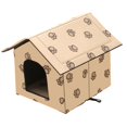 thumbnail image 3 of Casa para gatos al aire libre, cálida y aislada, portátil, cueva para perros pequeños Amarillo S, 3 of 8