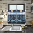 thumbnail image 4 of Yayeee Kitchen Curtains Tier Pair Light Filtering 27"x24" Rod Pocket Short Cafe Window Panel, Ocean Waves, 4 of 7