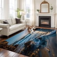 thumbnail image 3 of Sunset Reef Washable Living Room Rugs 6'x9', Seaside Reef Ocean Waves Shiny Sunset Low Pile Throw Large Area Rug Non-Slip Sturdy Edge Binding Carpet for Dining Room Kitchen Office, 3 of 9