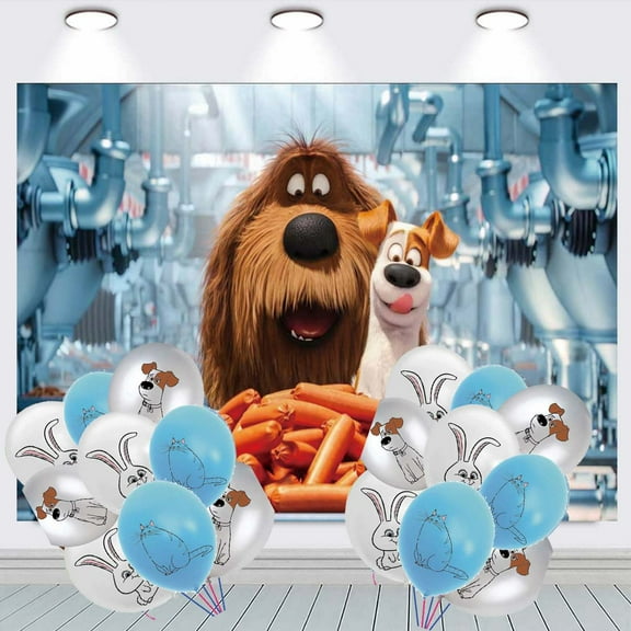 The Secret Life of Pets Birthday Balloons Party Supplies Banner Backdrop Background Taspestry Poster Wall Decor