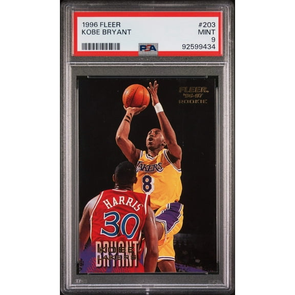 Graded 1996 Fleer Kobe Bryant #203 Rookie RC Basketball Card PSA 9 Mint