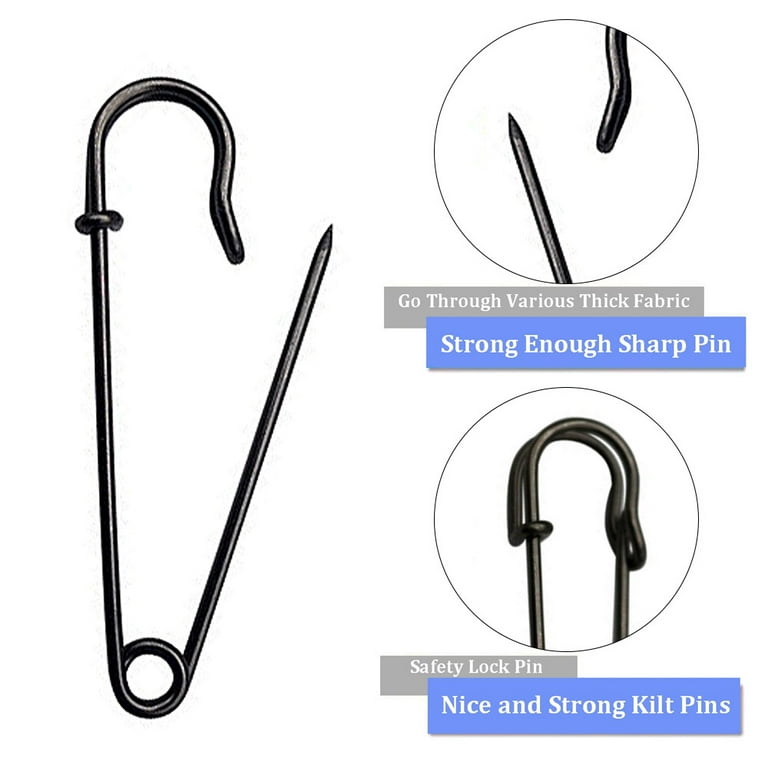 IRIIRIO Extra Large Safety Pins 36pcs 4inch/100mm Heavy Duty Blanket Pins  Steel Spring Lock Pins for Blankets Crafts Skirts Brooch Curtains Laundrys
