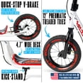 thumbnail image 4 of Large Kick Scooter for Adults & Teens – 12" Spoked Air Tires, 300lbs, Tall Bars, Wide Deck, Kickstand – Madd Gear Metro Glide 300, 4 of 10