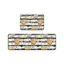 Lilixerw 2 PCS Halloween Kitchen Rugs,Funny Pumpkin Spooky Washable Kitchen Mats for Floor,Non Slip Comfort Halloween Mat for Party