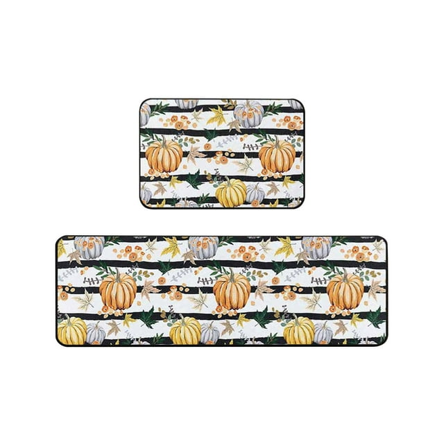 Japceit Christmas Kitchen Mats for Floor Long Kitchen Mats for Floor 2 Pcs Kitchen Rugs and Mats for Floor Non-Slip Backing Mat Kitchen Decor Kitchen Rug Decor 16X24In+16X48In