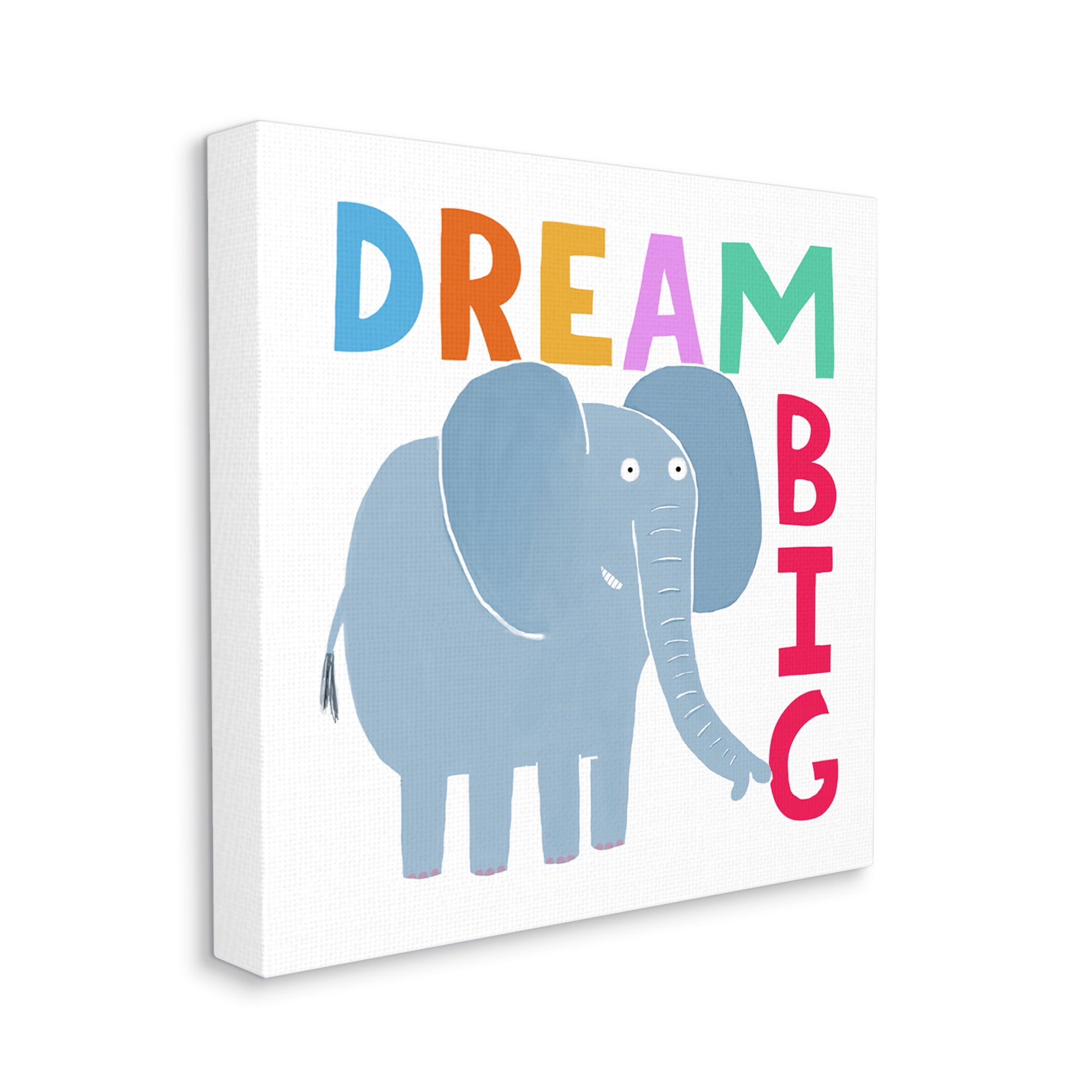 Stupell Industries Dream Big Elephant Phrase Animals & Insects Painting Gallery Wrapped Canvas Print Wall Art, 36 x 36