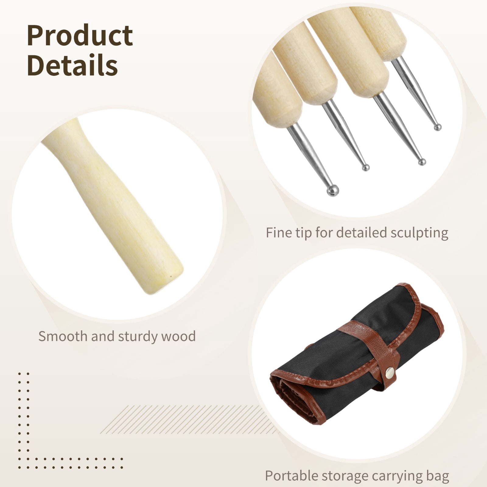 43 Pcs Pottery Tool Set for Sculpting, Double Sided Ceramic Clay Carving Tools with Carrying Bag, Wooden and Stainless Steel Modeling Tools for Clay, Polymer, Ceramics, DIY Art Projects